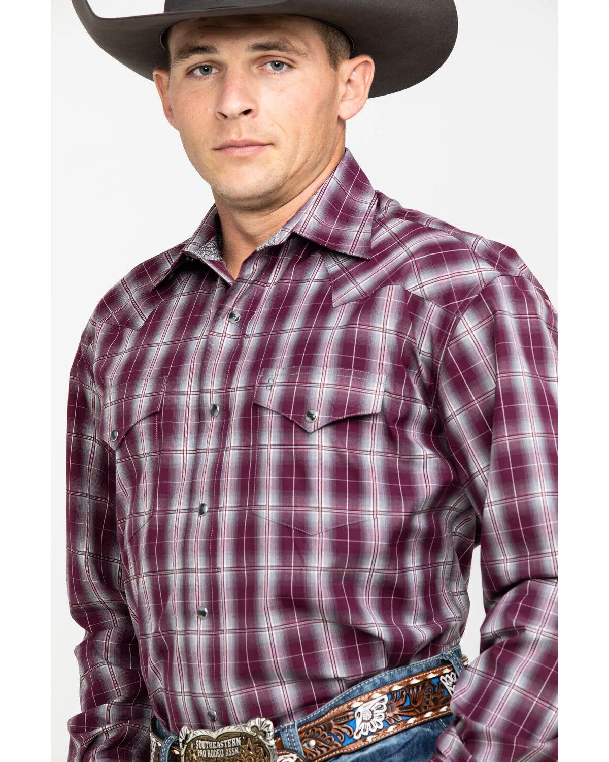 Product Name:  Stetson Men's Cedar Ombre Plaid Long Sleeve Western Shirt