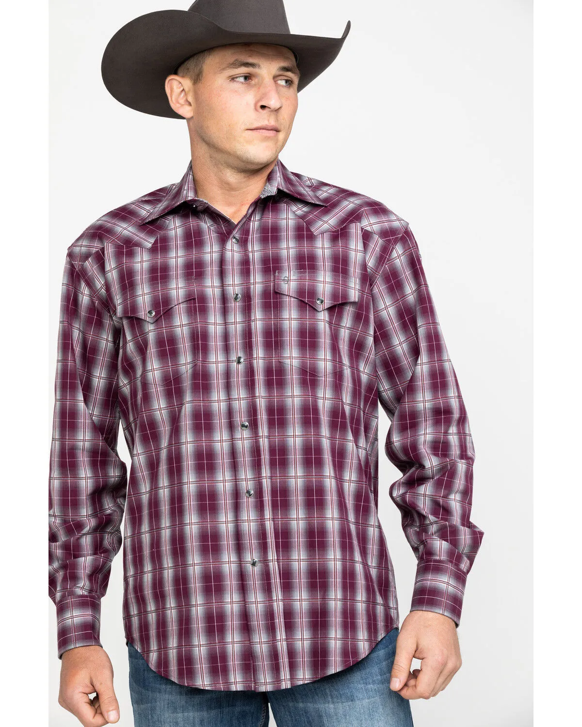 Product Name:  Stetson Men's Cedar Ombre Plaid Long Sleeve Western Shirt