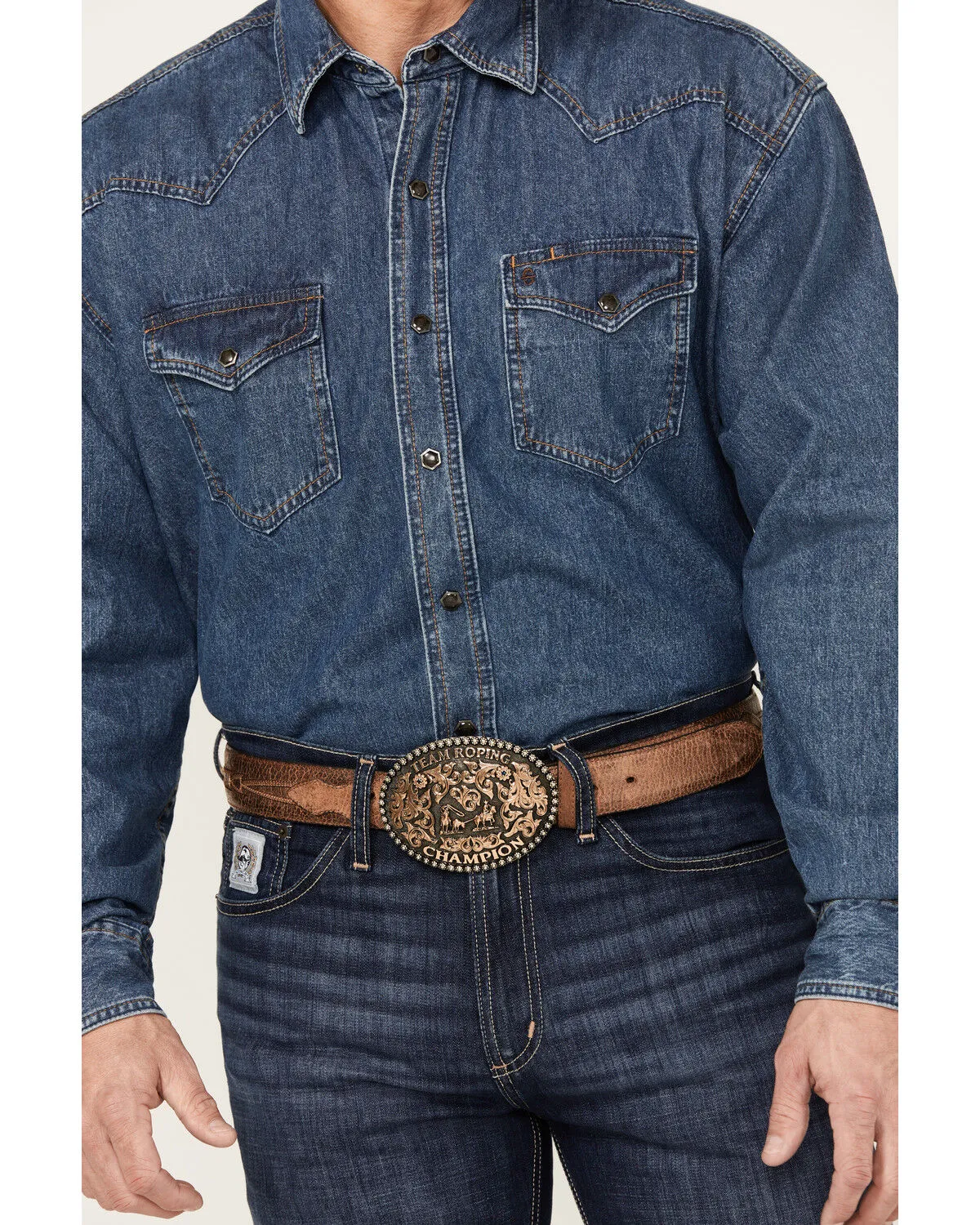 Product Name:  Stetson Men's Denim Long Sleeve Snap Western Shirt