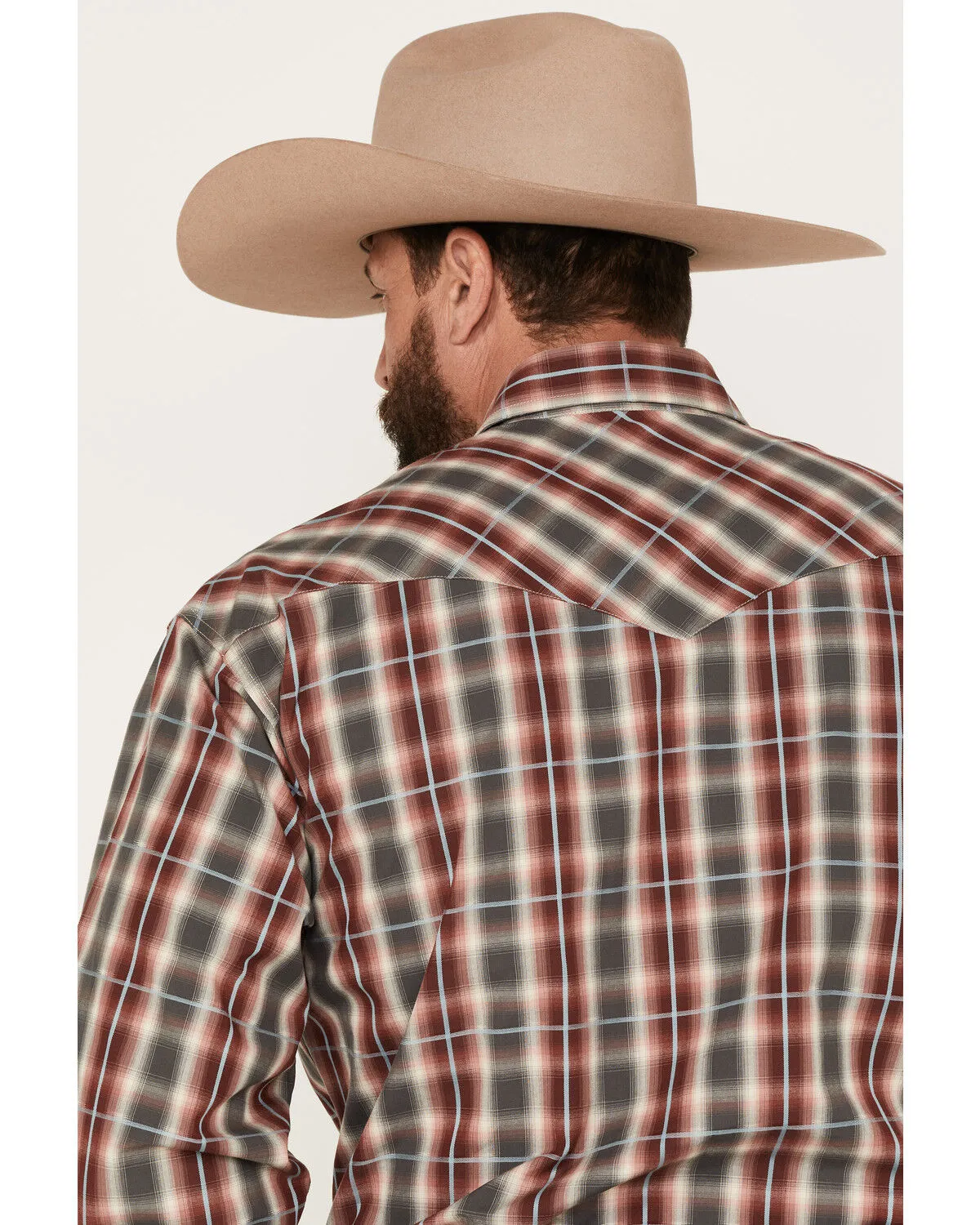 Product Name:  Stetson Men's Fancy Medium Plaid Print Long Sleeve Pearl Snap Western Shirt