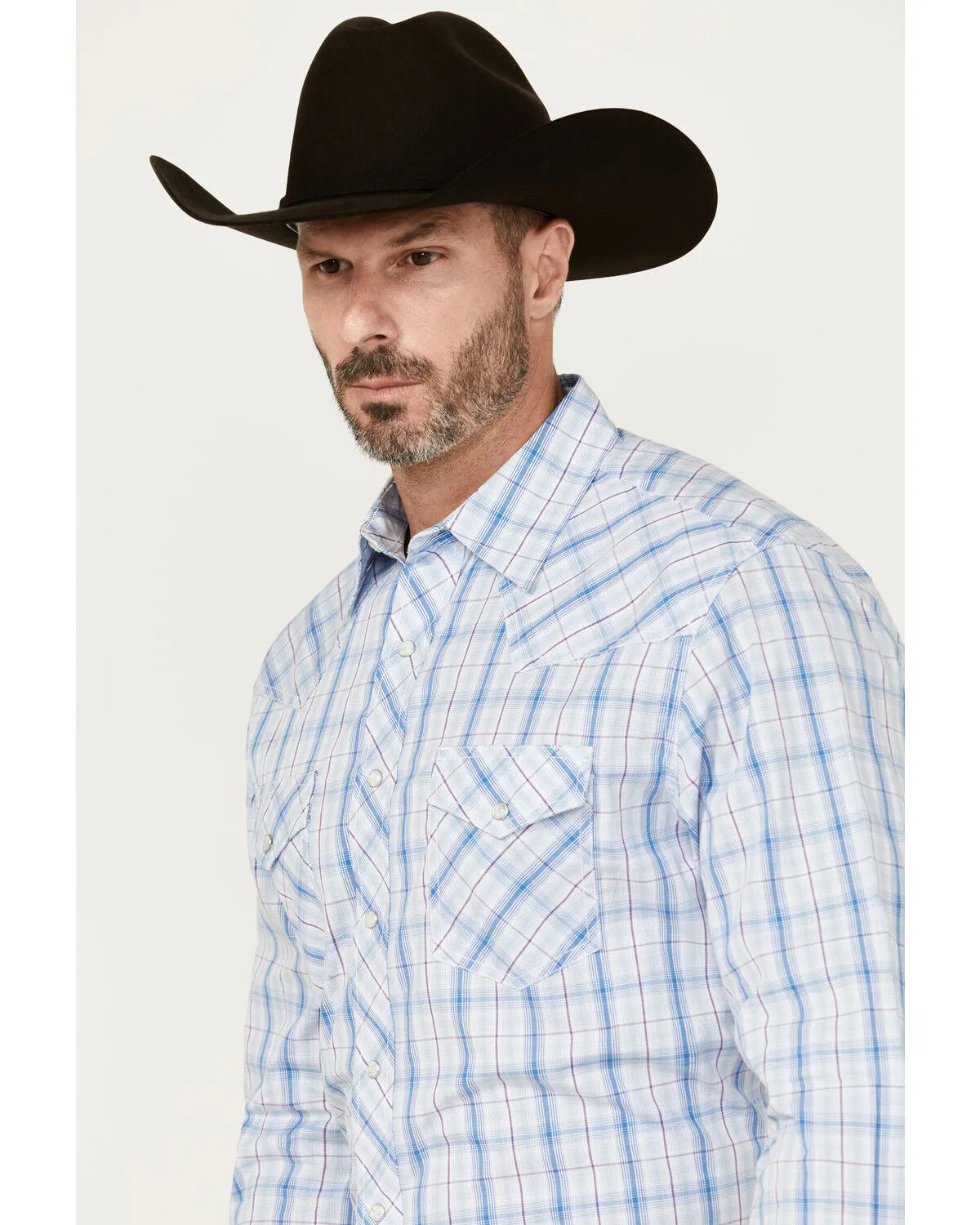 Product Name:  Wrangler 20X Men's Plaid Print Long Sleeve Snap Stretch Western Shirt - Tall