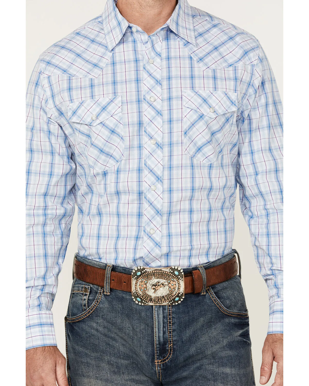 Product Name:  Wrangler 20X Men's Plaid Print Long Sleeve Snap Stretch Western Shirt - Tall