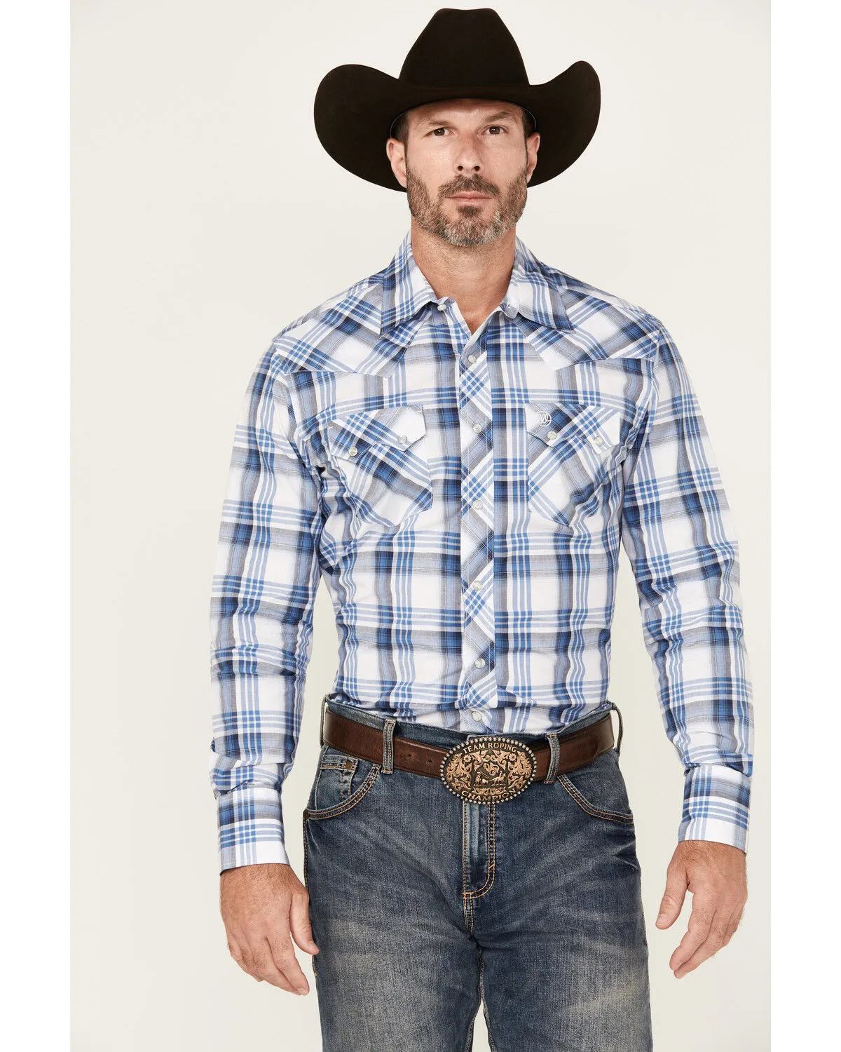 Product Name:  Wrangler Retro Men's Plaid Print Long Sleeve Snap Western Shirt