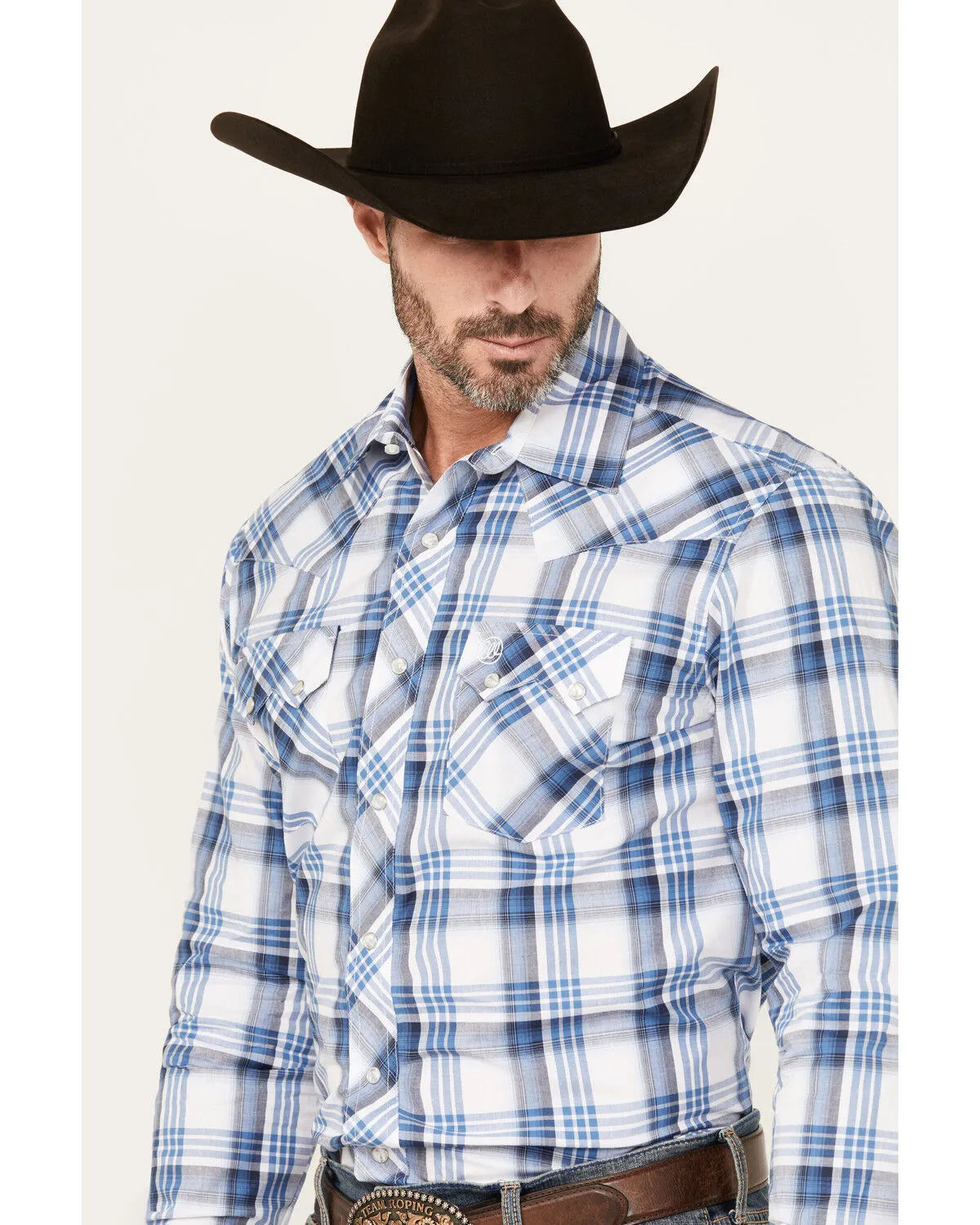 Product Name:  Wrangler Retro Men's Plaid Print Long Sleeve Snap Western Shirt