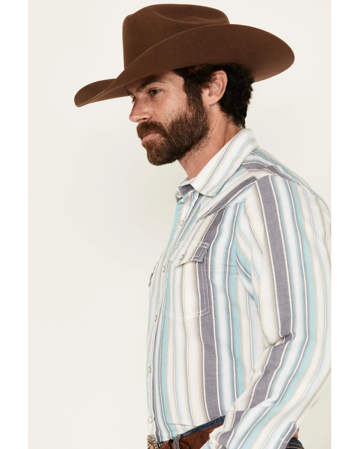 Product Name:  Wrangler Retro Men's Striped Long Sleeve Snap Western Shirt