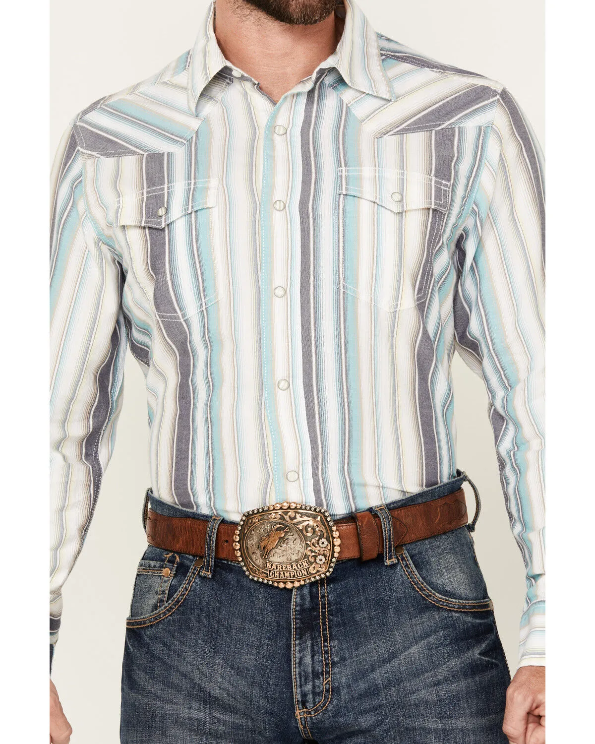 Product Name:  Wrangler Retro Men's Striped Long Sleeve Snap Western Shirt