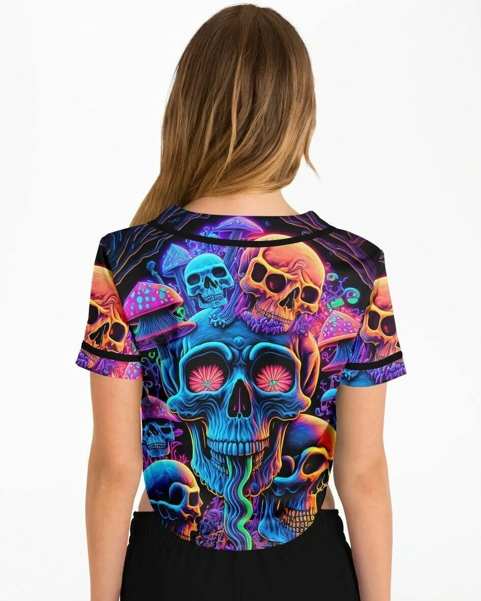 Psychedelic Skull Sanctuary Cropped Jersey