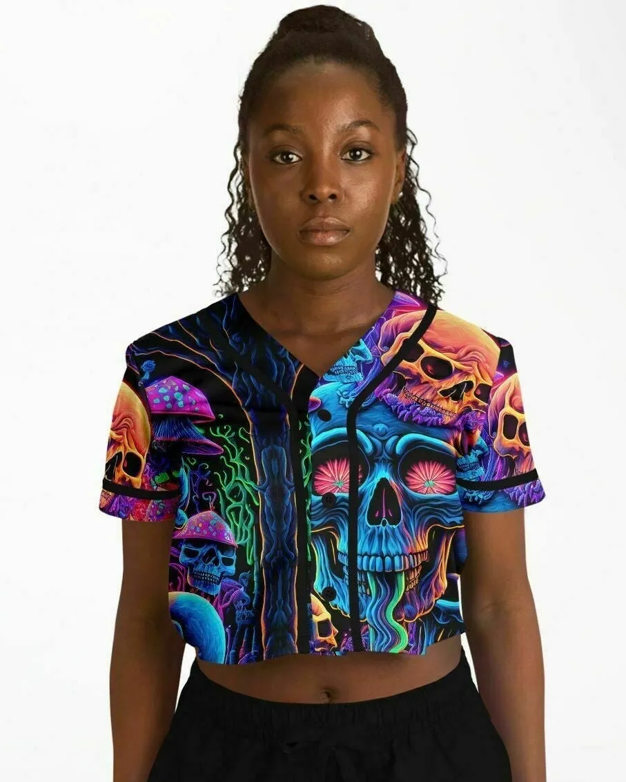 Psychedelic Skull Sanctuary Cropped Jersey