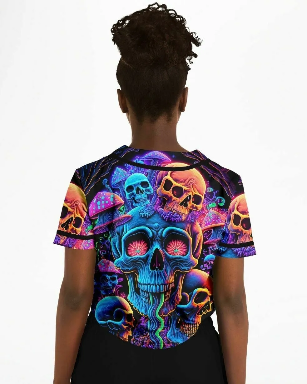 Psychedelic Skull Sanctuary Cropped Jersey