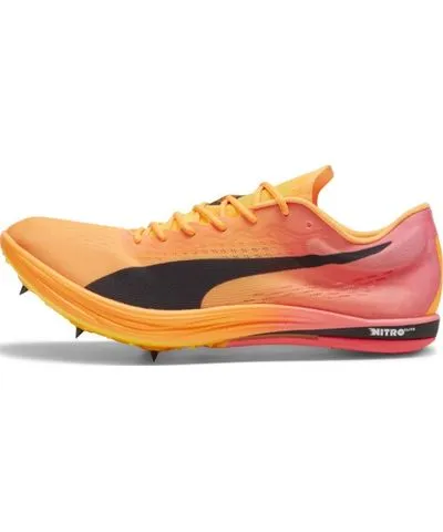 PUMA evoSPEED NITRO Elite 2 Long-Distance Track Spikes Shoes in Sun Stream/Sunset Glow/Black