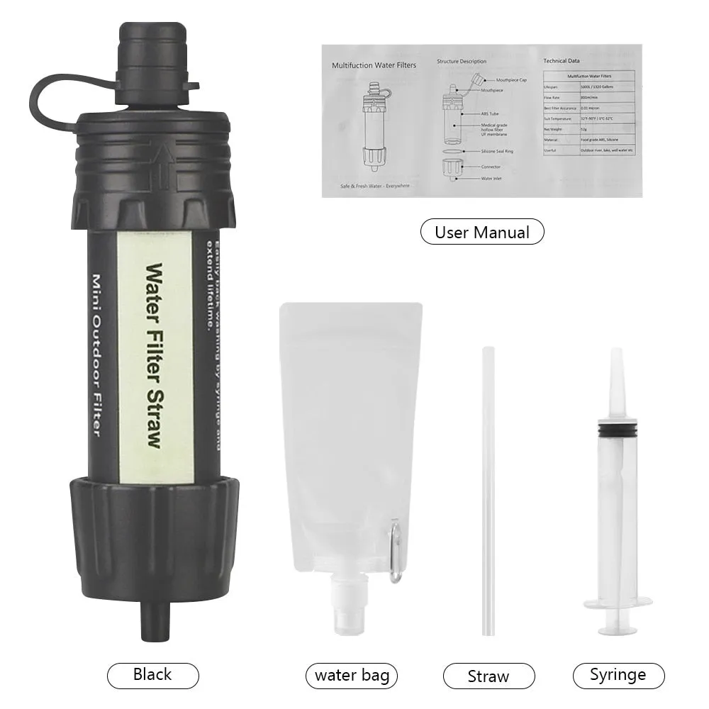 Purificateur d'eau / paille filtrante de survie d'urgence 55g G-outdoor - Water Filter straw