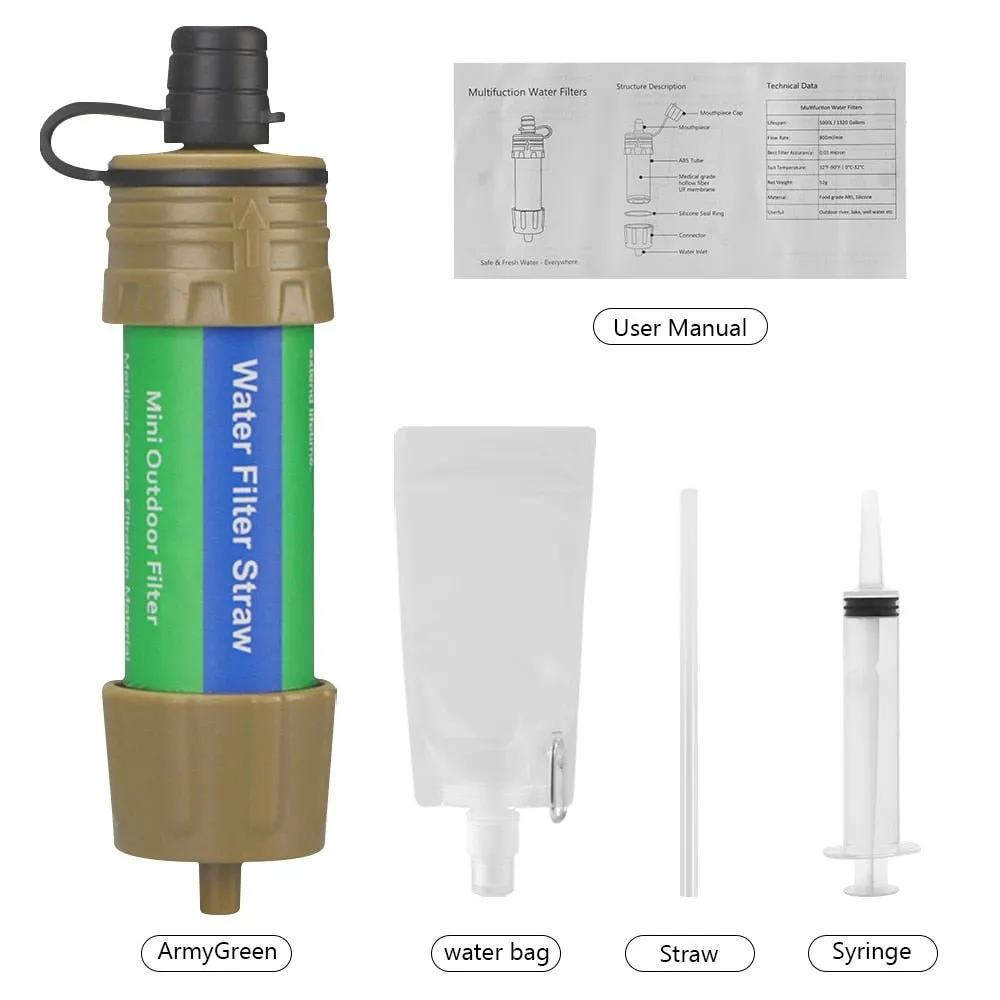 Purificateur d'eau / paille filtrante de survie d'urgence 55g G-outdoor - Water Filter straw