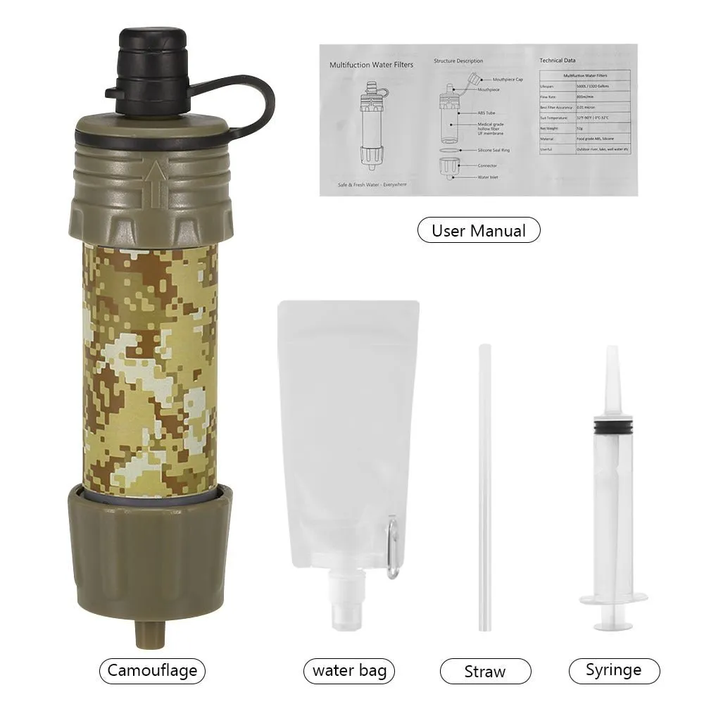 Purificateur d'eau / paille filtrante de survie d'urgence 55g G-outdoor - Water Filter straw