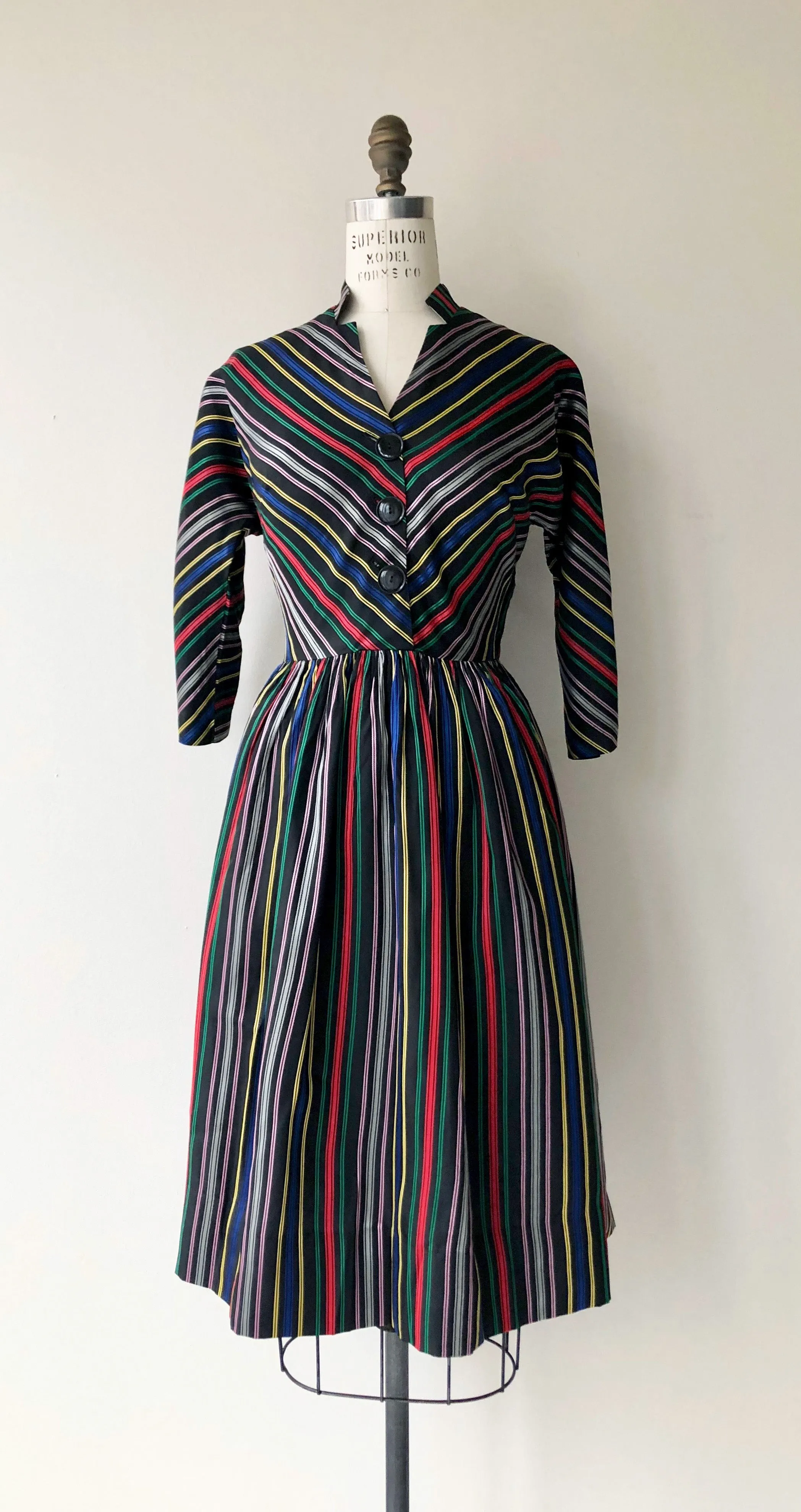 SALE | Silk Faille Stripe Dress