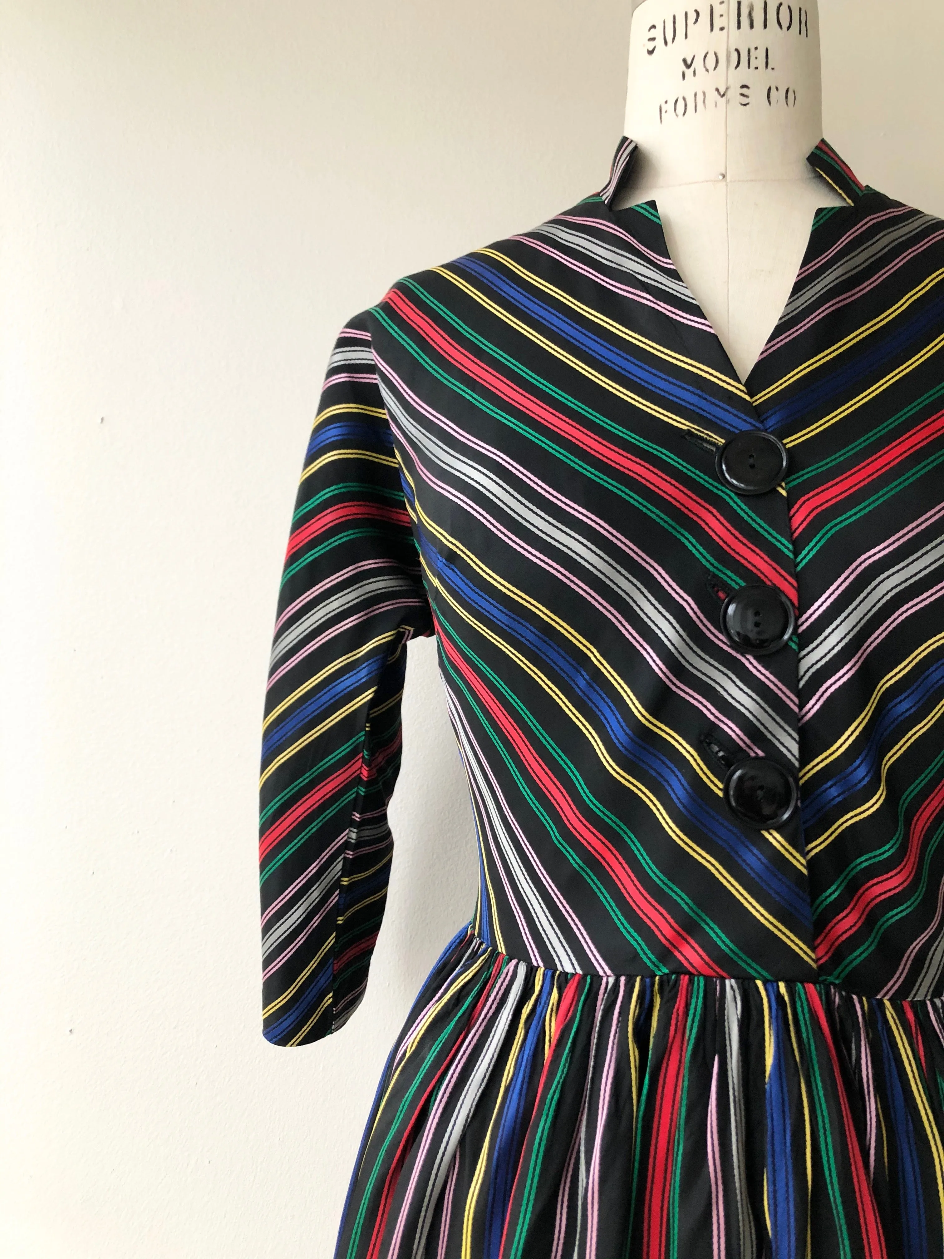 SALE | Silk Faille Stripe Dress