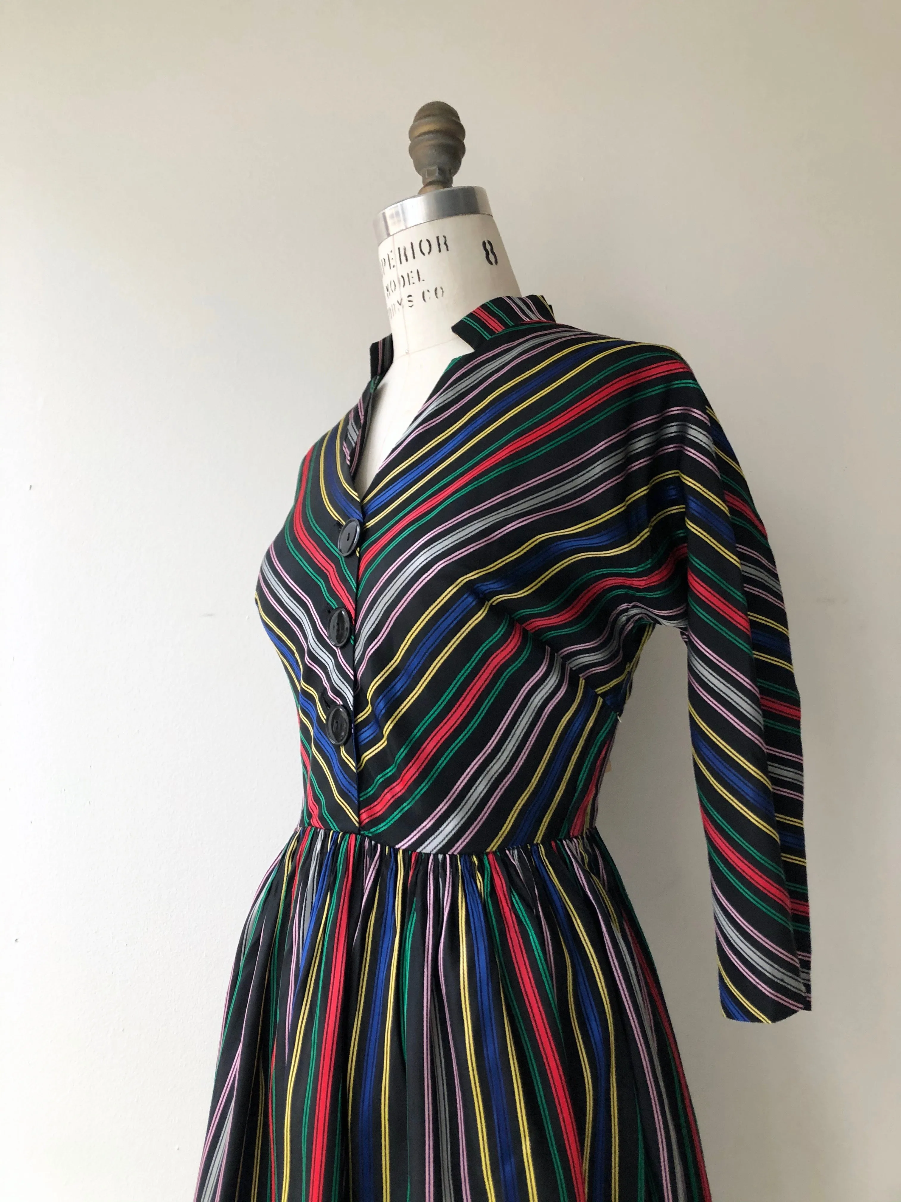 SALE | Silk Faille Stripe Dress