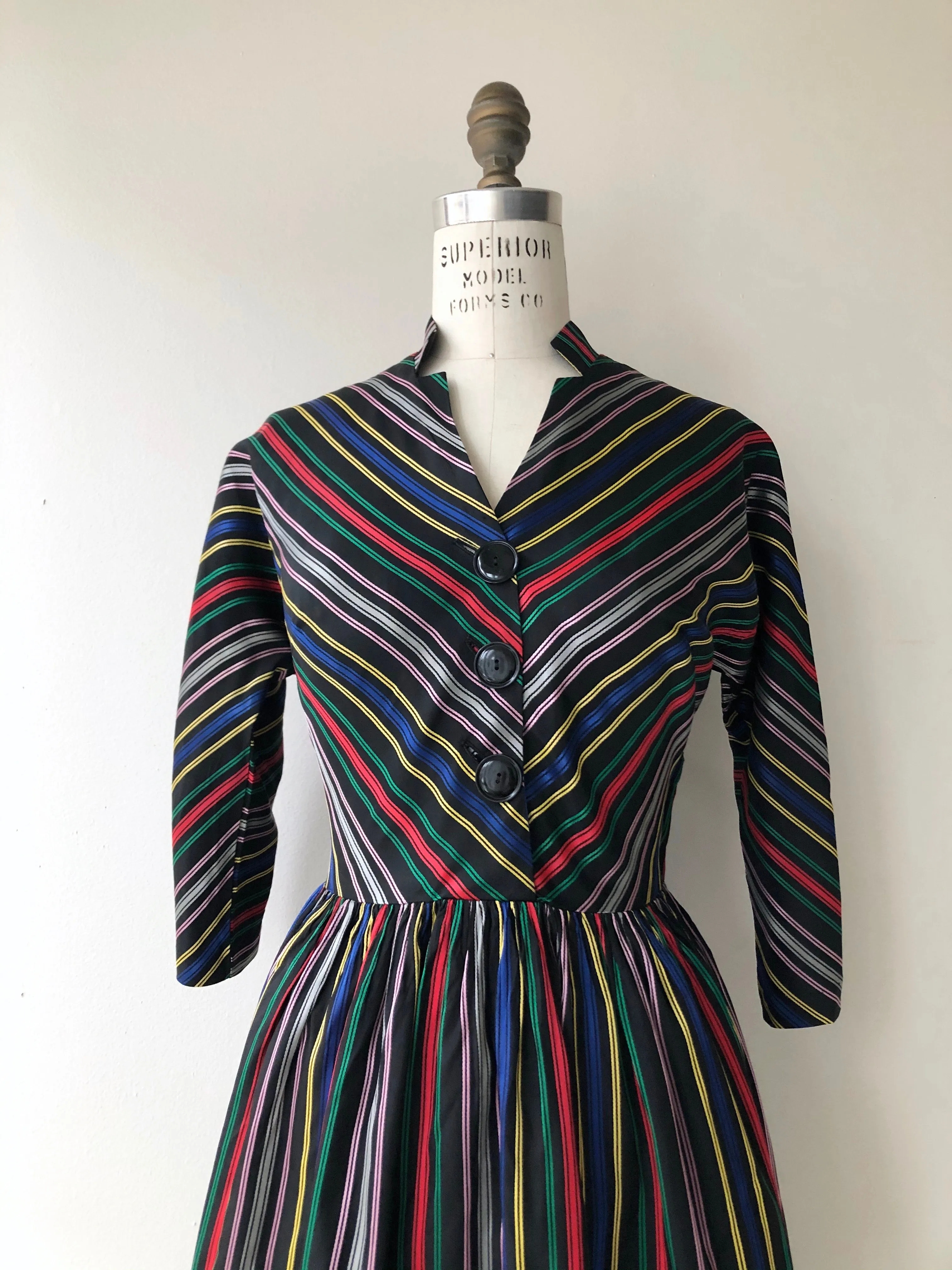 SALE | Silk Faille Stripe Dress