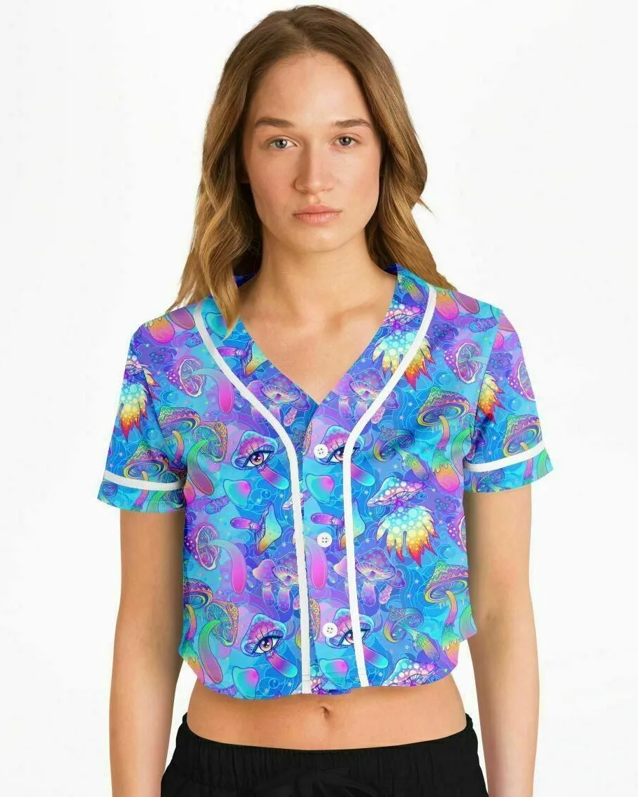 Shroomin Blue Cropped Jersey