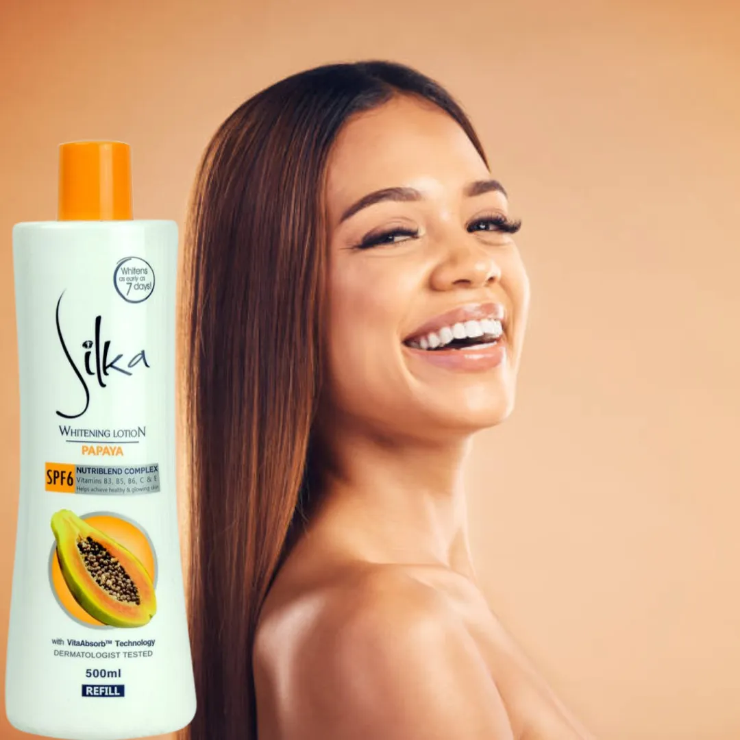 Silka Lotion éclaircissante pour la peau à la papaye 500 Ml