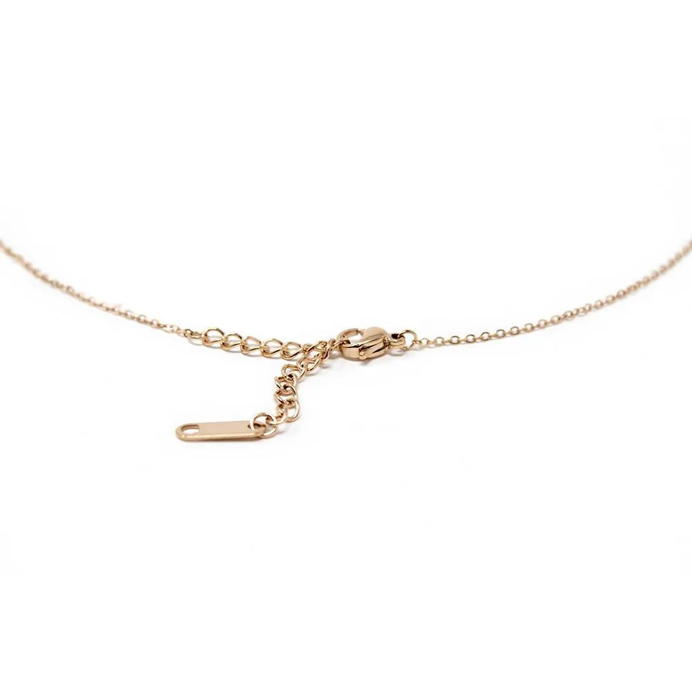 Stainless Steel Love Dog Necklace Rose Gold Plated