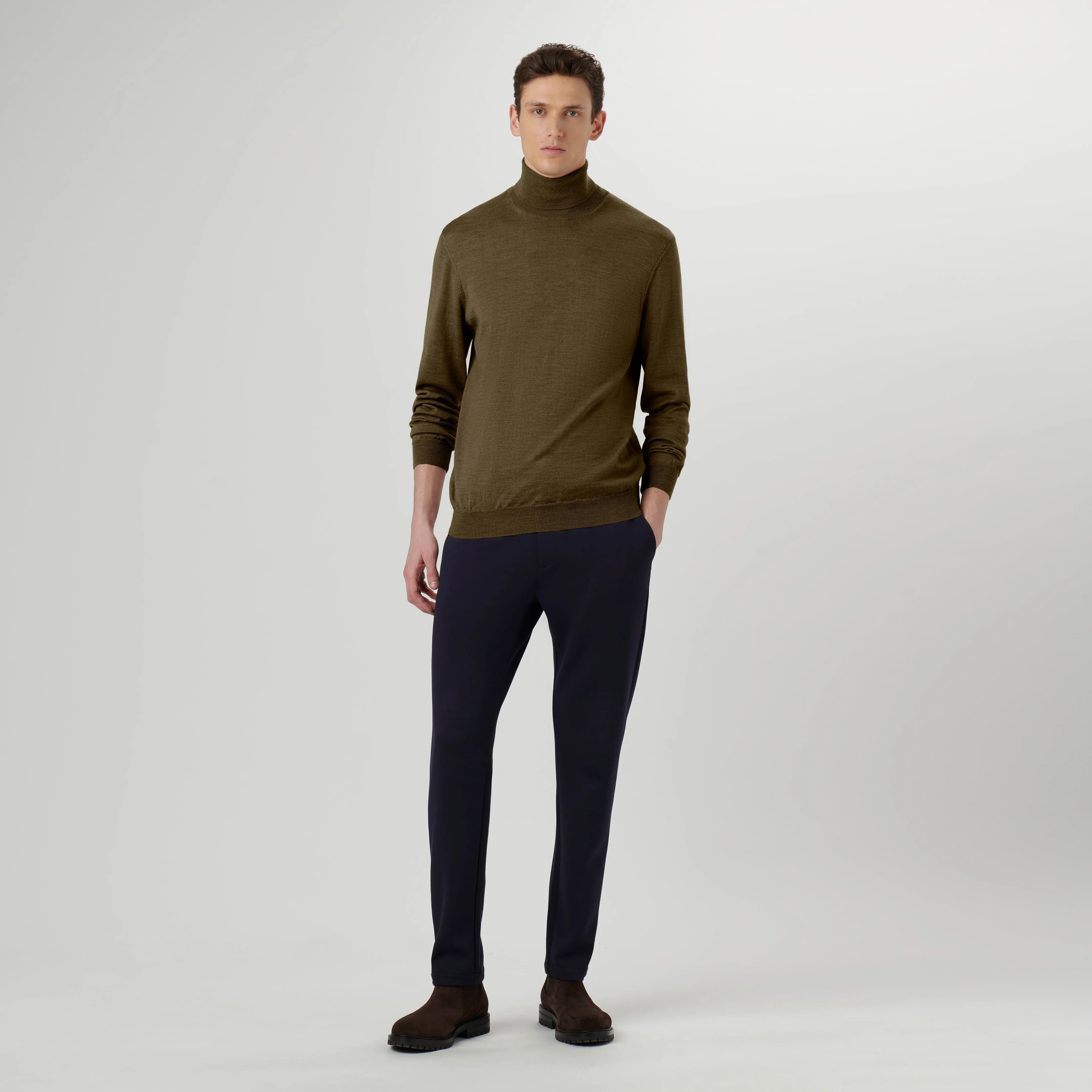 Super Merino Solid Turtleneck Sweater