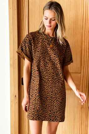 T-Dress - Vintage Leopard Organic