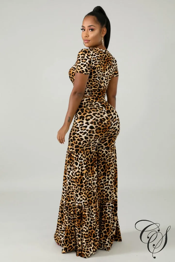 Tasha Cheetah Palazzo Pants Set