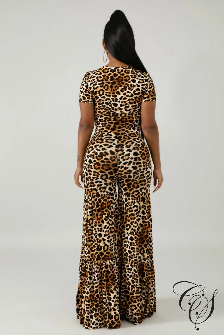 Tasha Cheetah Palazzo Pants Set