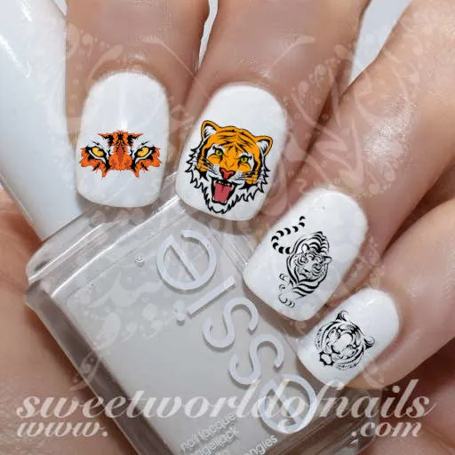 Tiger Nail Art Water Decals