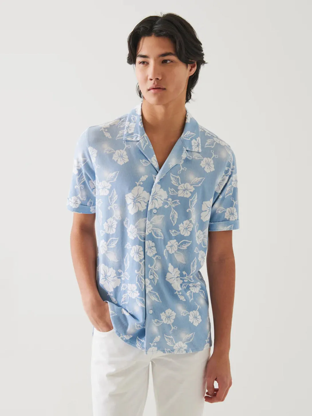 Tropical Camp Shirt - Blue Ice