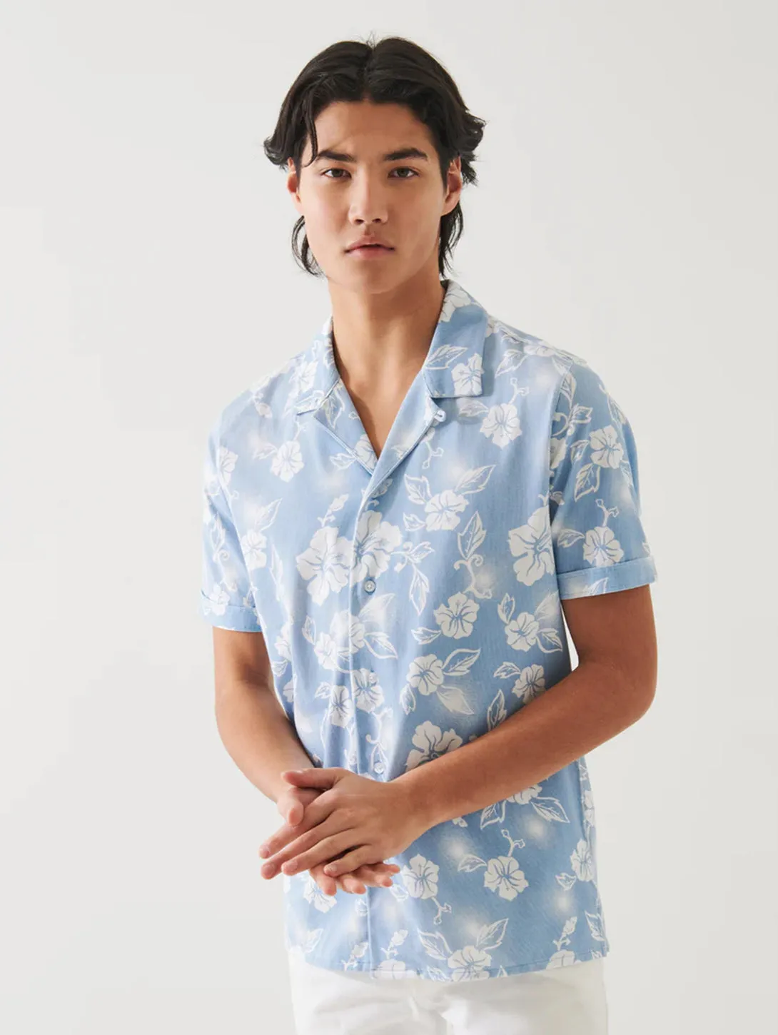 Tropical Camp Shirt - Blue Ice