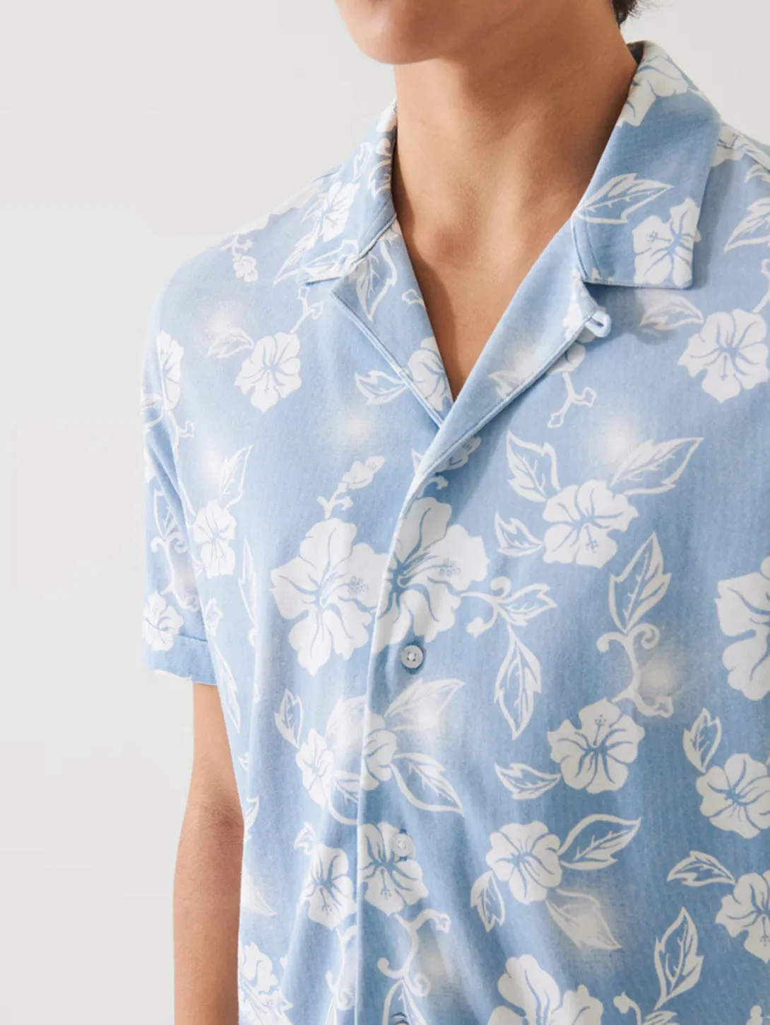 Tropical Camp Shirt - Blue Ice