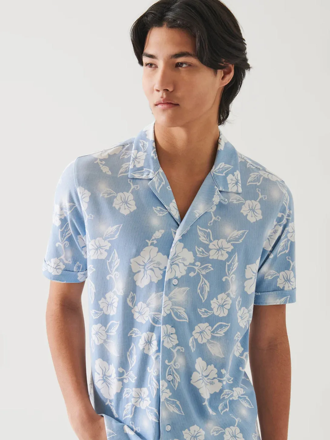 Tropical Camp Shirt - Blue Ice