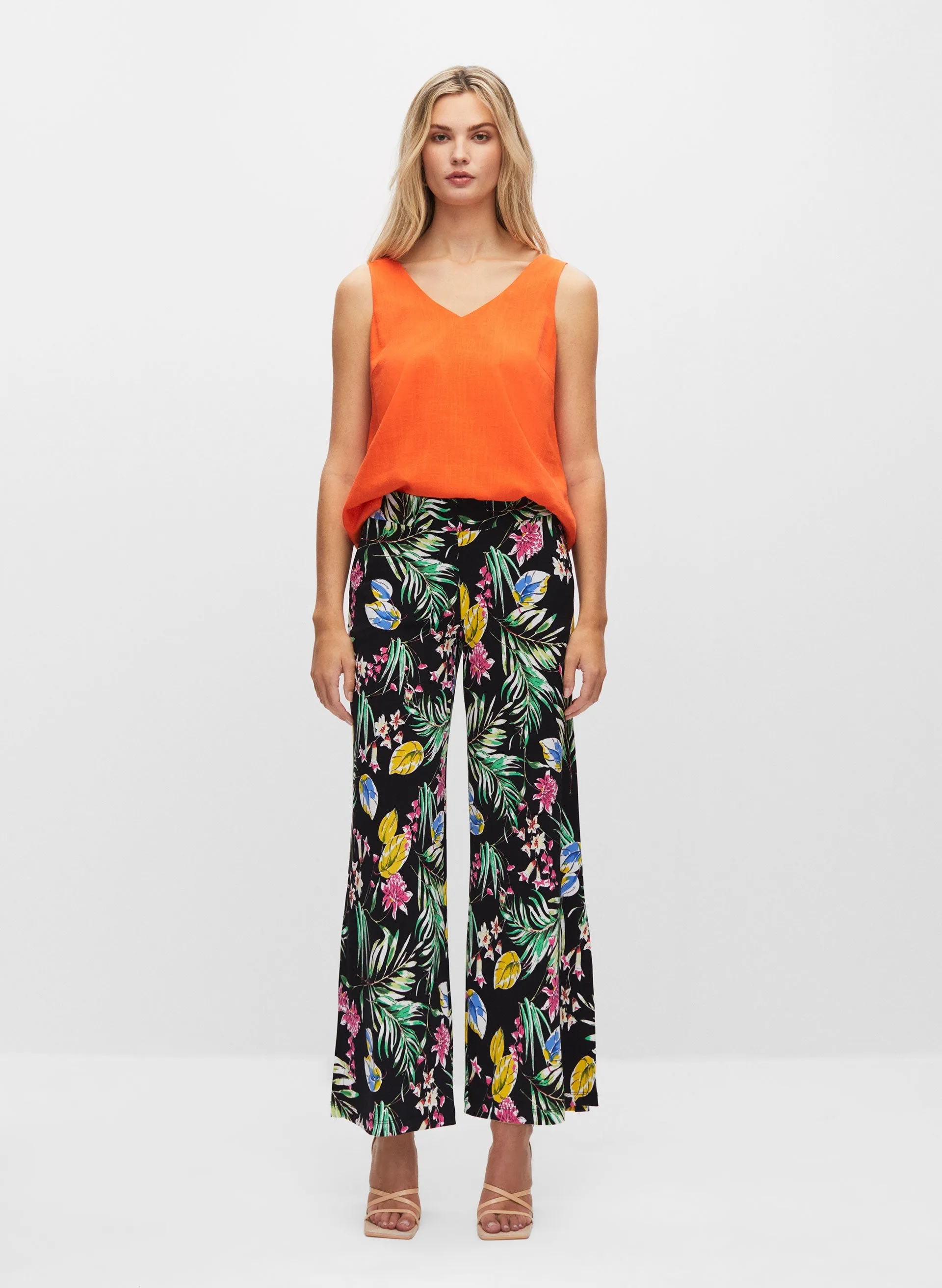 Tropical Print Palazzo Pants