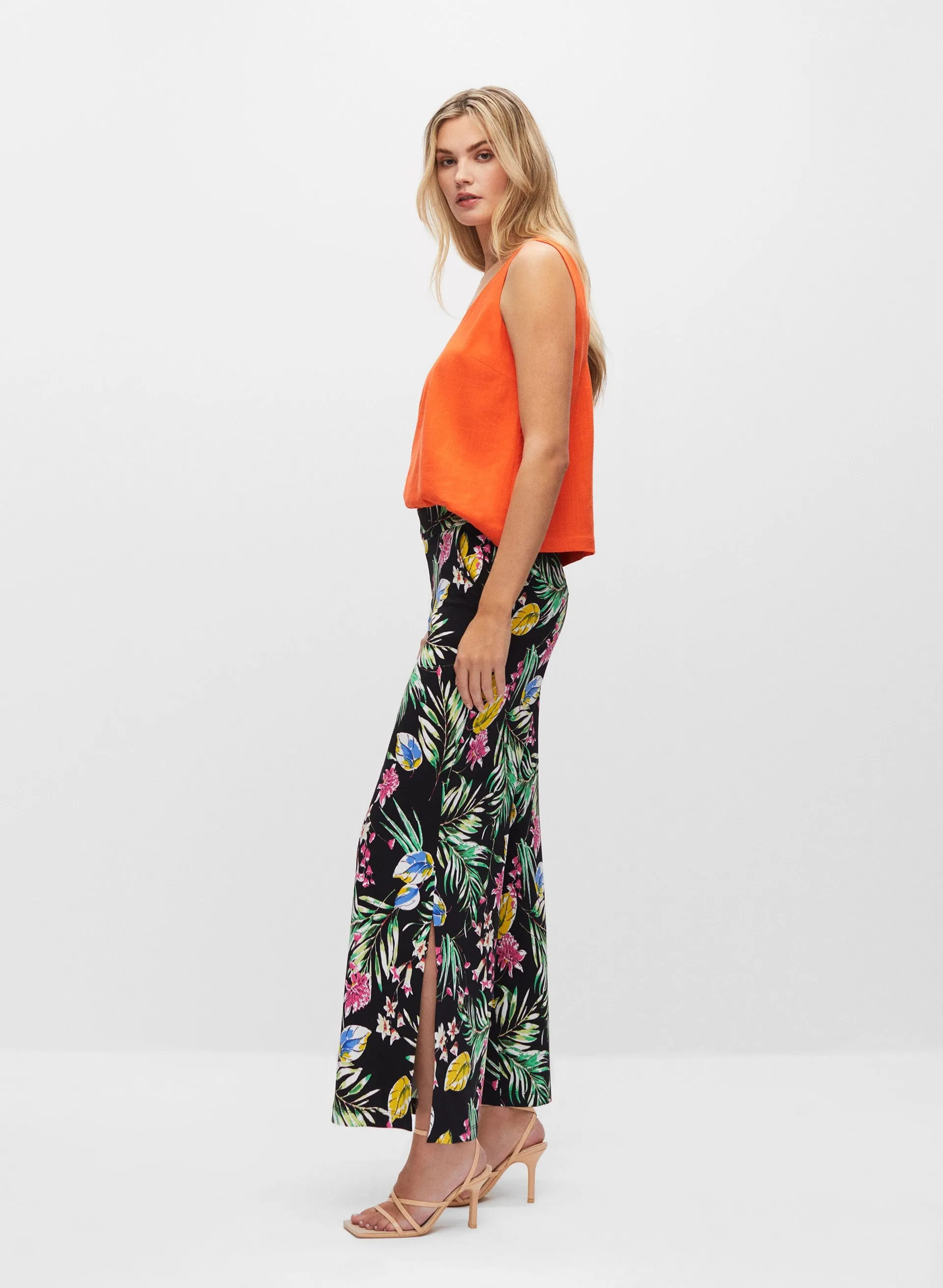 Tropical Print Palazzo Pants