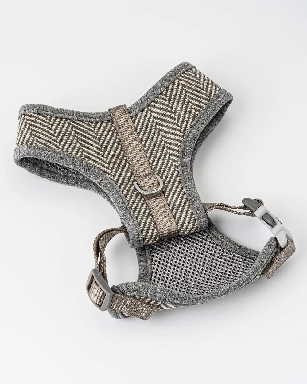 Tweed Dog Harness - Grey Herringbone