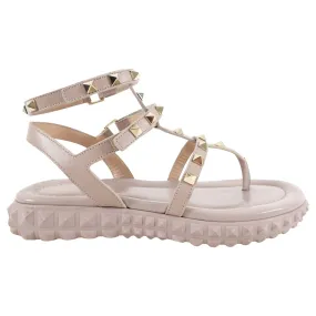 Valentino Nude Rock Stud Thong Sandals - 37