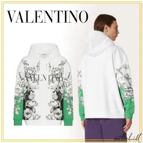 VALENTINO  |Street Style Long Sleeves Logo Luxury Sweatshirts