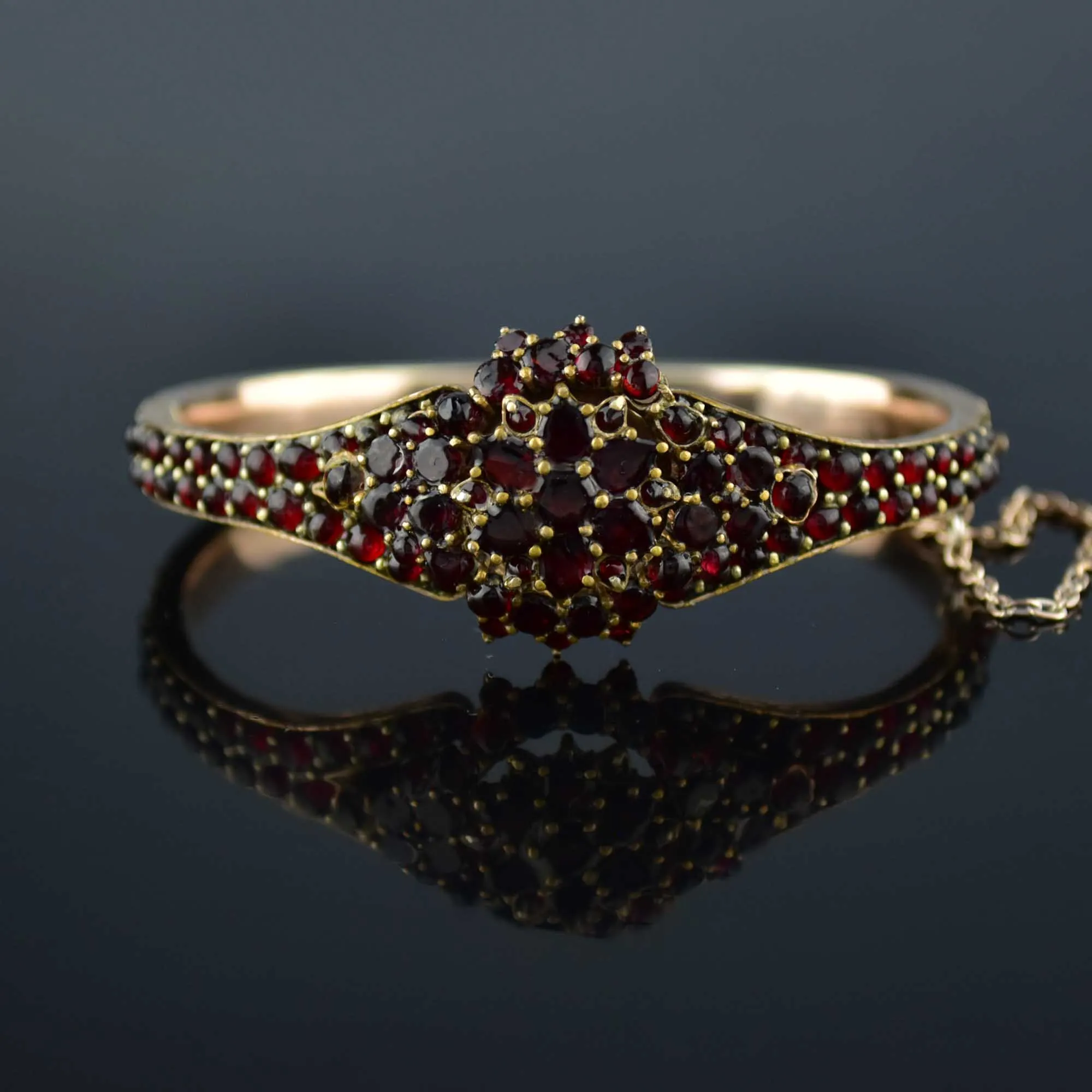 Victorian Bohemian Garnet Bangle Bracelet