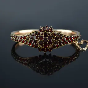 Victorian Bohemian Garnet Bangle Bracelet