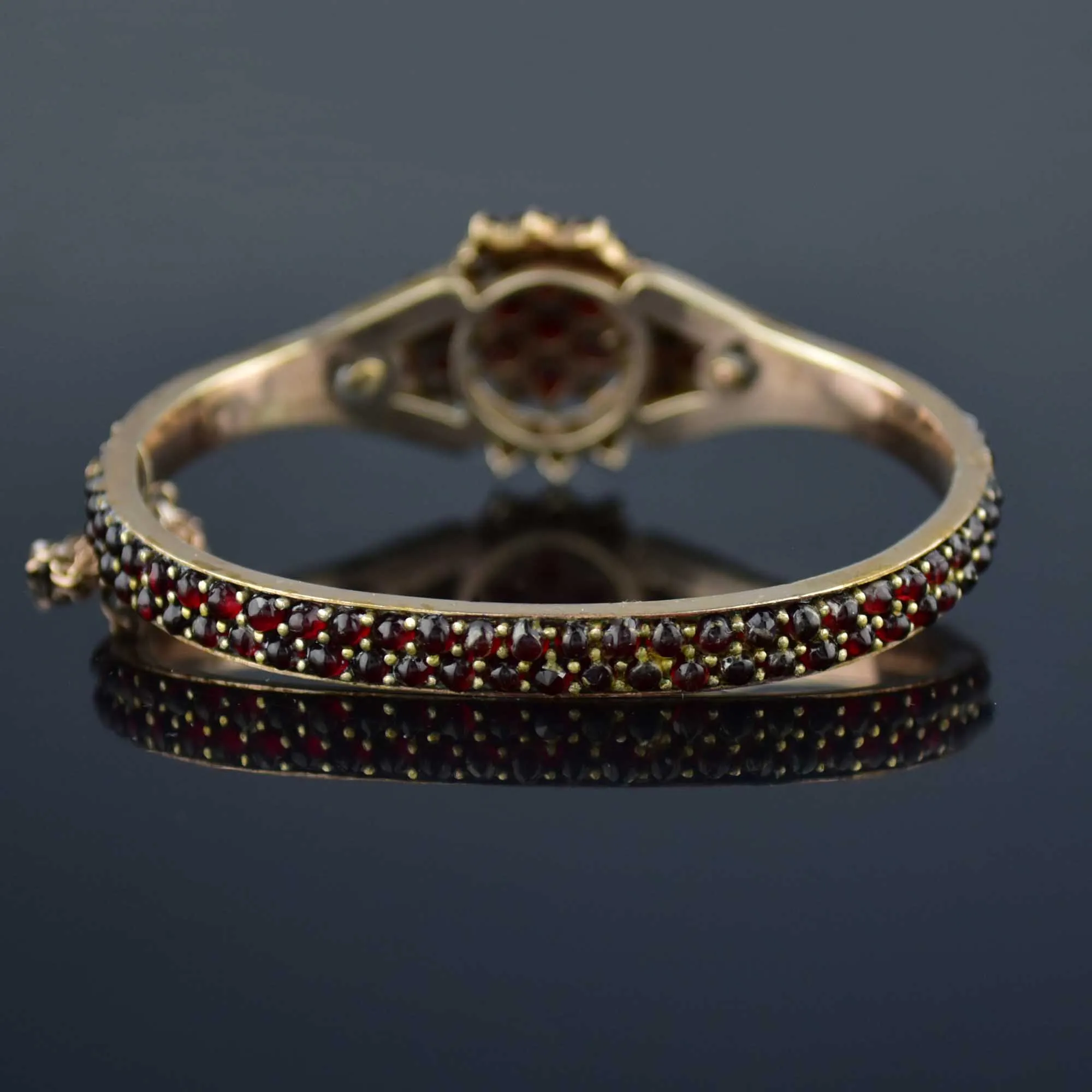 Victorian Bohemian Garnet Bangle Bracelet