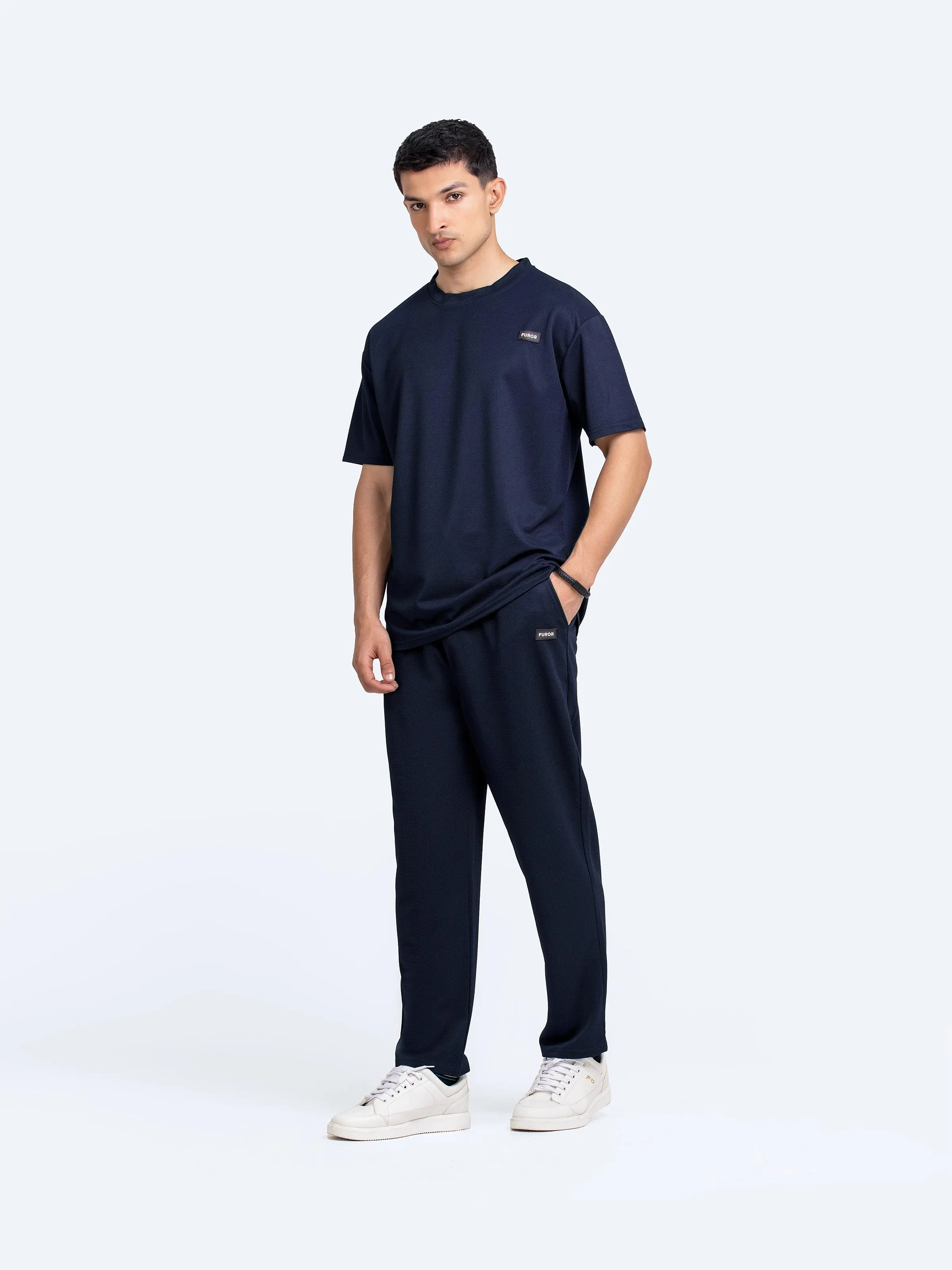 Waffle Knit Co-Ord Set Tee - FMTTS24-053