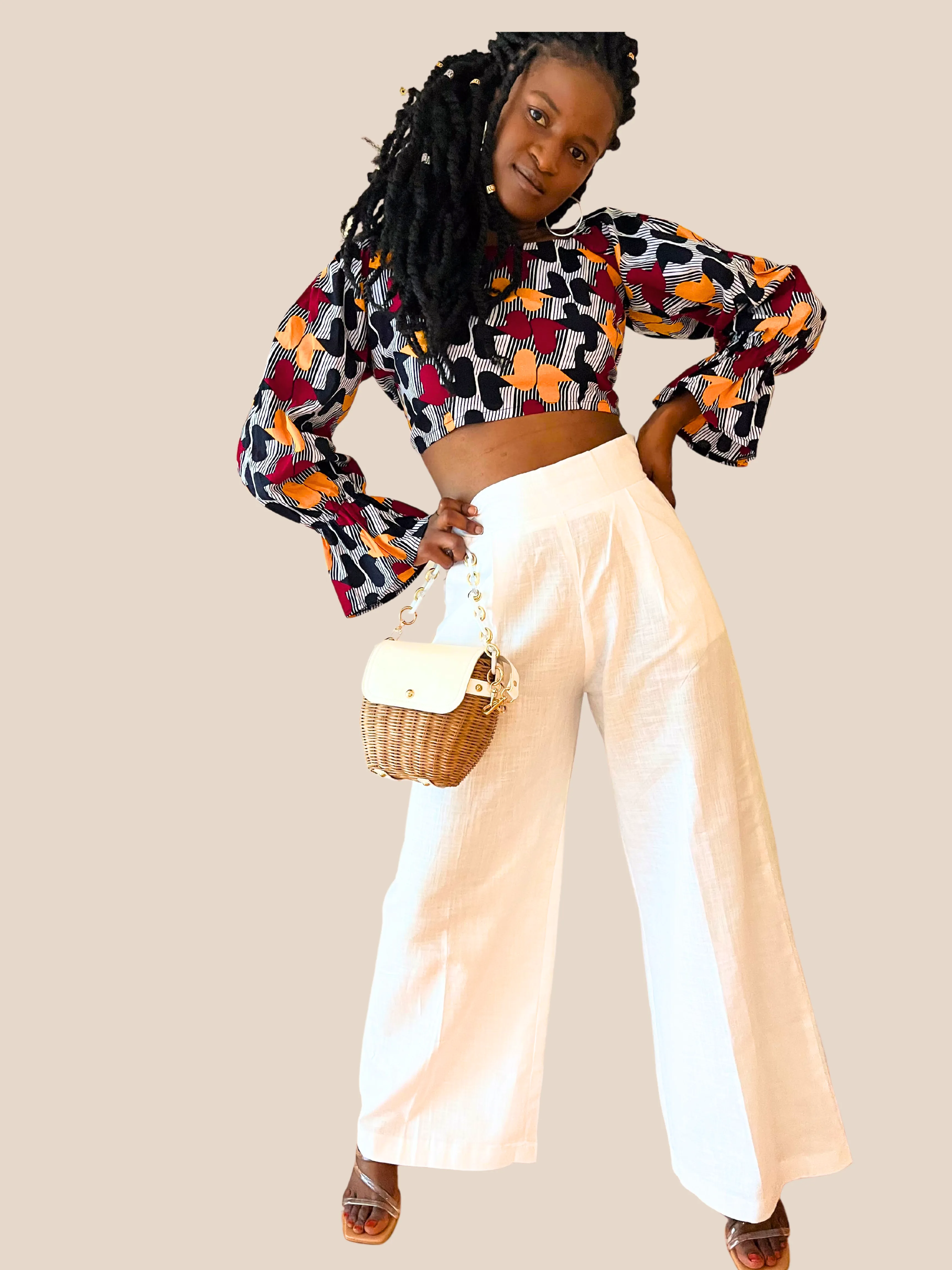 White Linen Palazzo Pants