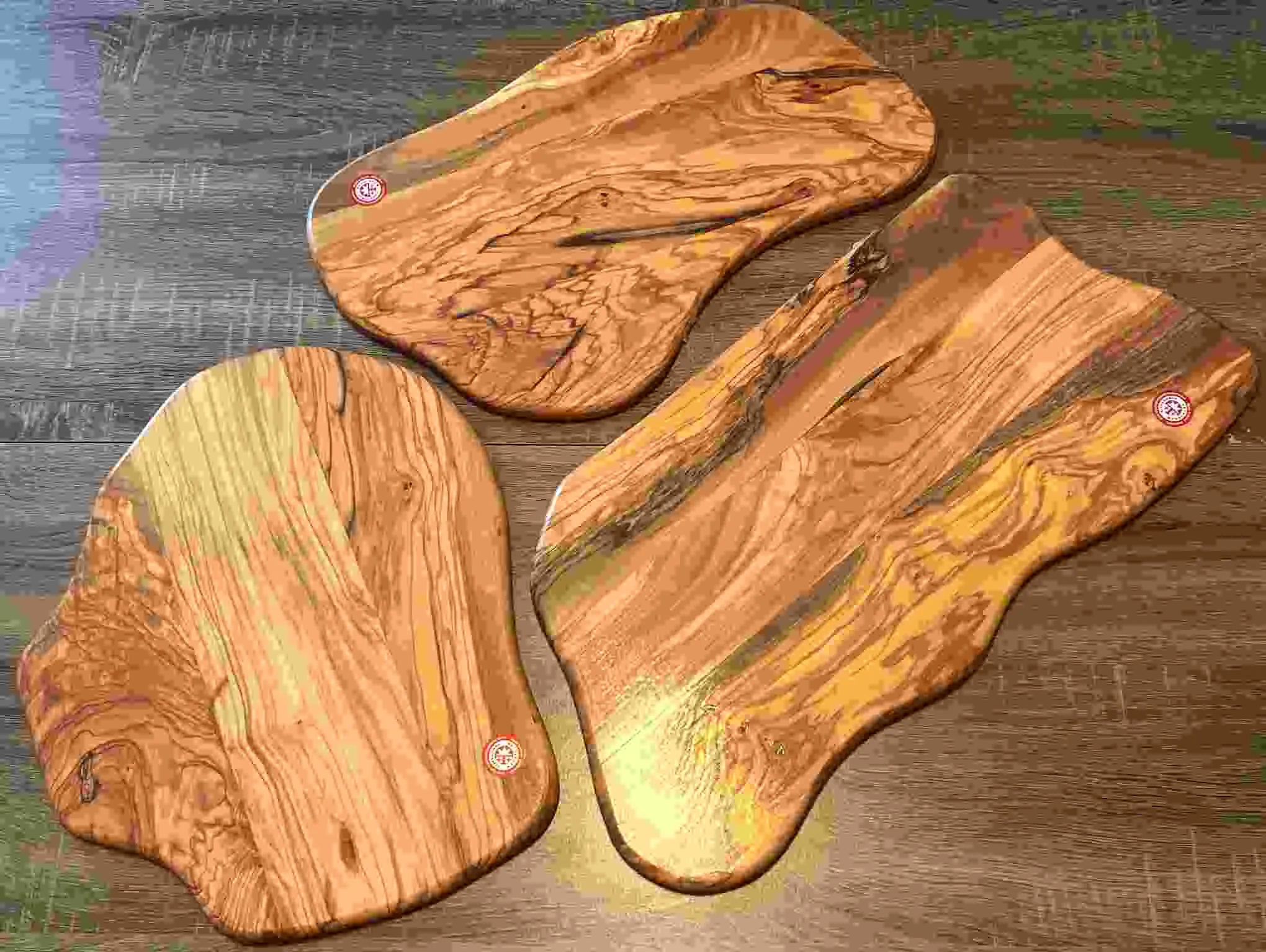 Wooden Cutting Boards / Charcuterie Board ( Set of 3) Handmade from Olive Wood Grown in Holy Land