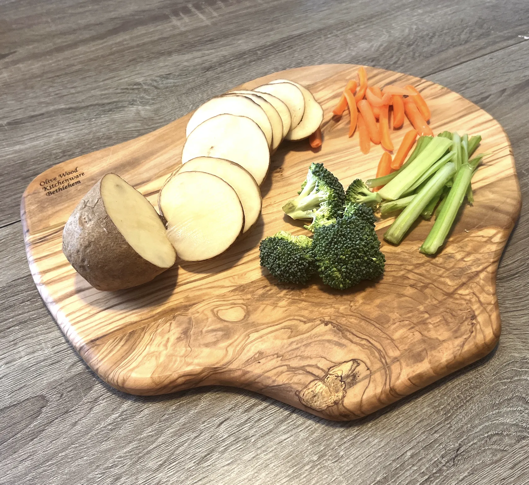 Wooden Cutting Boards / Charcuterie Board ( Set of 3) Handmade from Olive Wood Grown in Holy Land