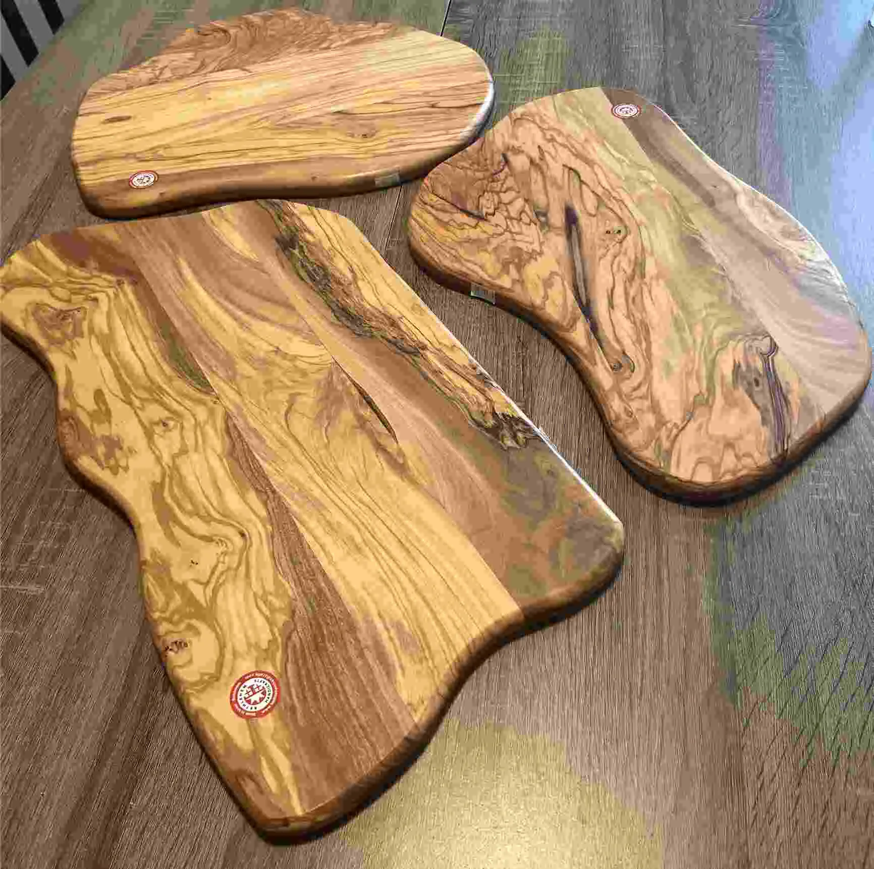 Wooden Cutting Boards / Charcuterie Board ( Set of 3) Handmade from Olive Wood Grown in Holy Land