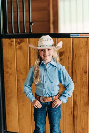 *YOUTH* RODEO BLUE PERFORMANCE RODEO SHIRT