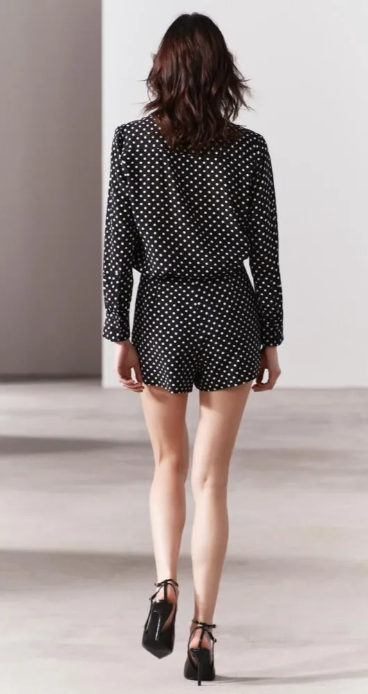 ZARA  |Dots Casual Style Long Sleeves Elegant Style