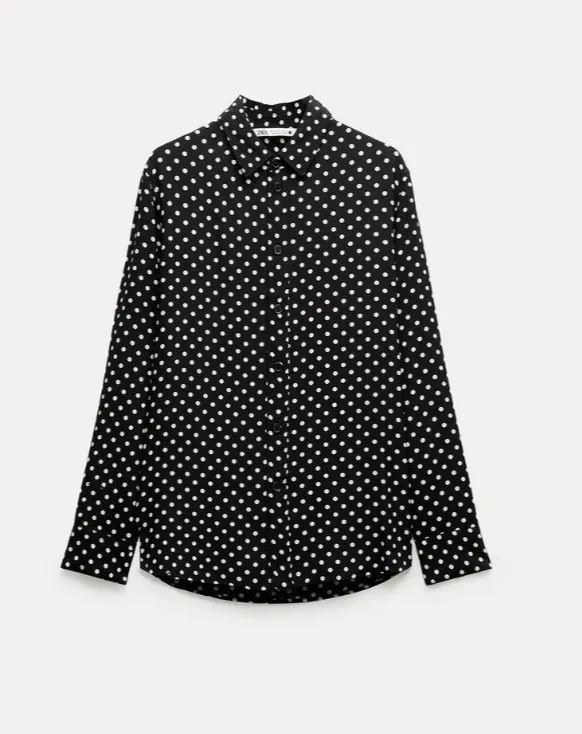 ZARA  |Dots Casual Style Long Sleeves Elegant Style