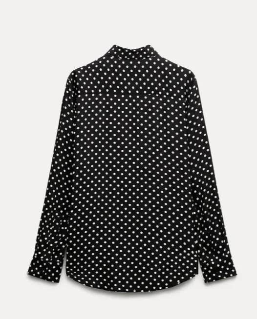 ZARA  |Dots Casual Style Long Sleeves Elegant Style